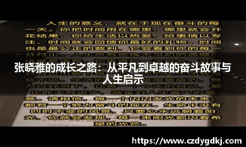 张晓雅的成长之路：从平凡到卓越的奋斗故事与人生启示